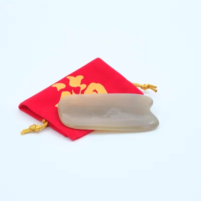 Guasha rectangle en corne de vache – courbé/épais