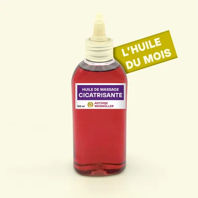 Huile cicatrisante et réparatrice  pour le massage